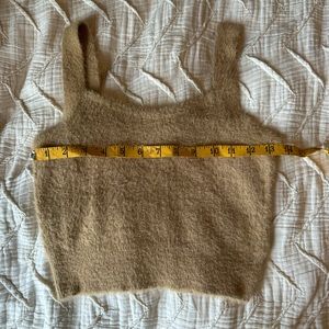 nwot fuzzy tan crop top